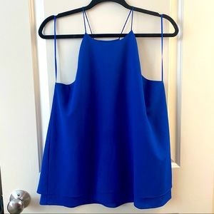 Electric Blue High-neck Tank with Bungee straps
